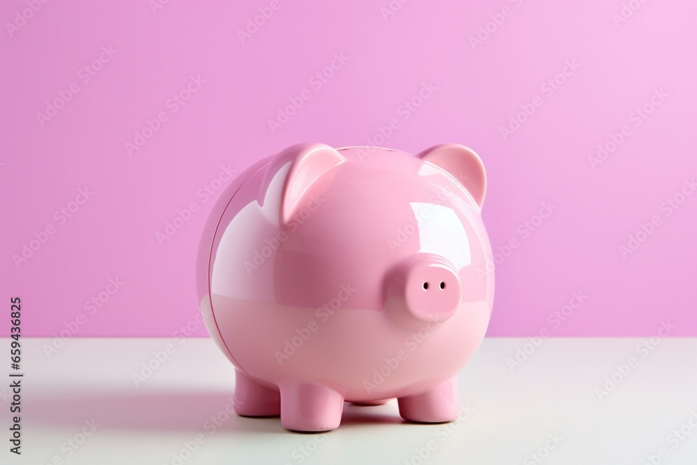 Close-up of piggy bank cut out. Generative AI