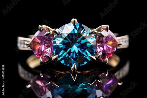 Bright and vibrant diamond with multiple hues. Generative AI