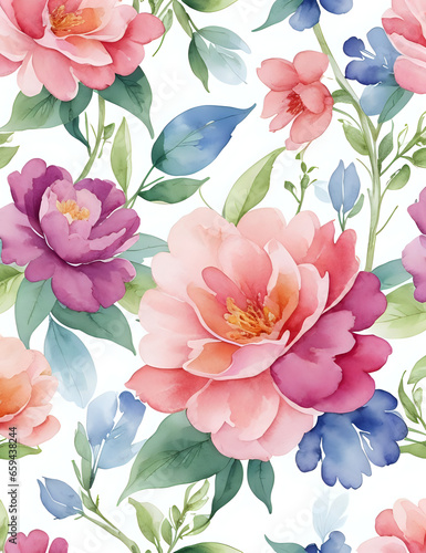 Pink flowers wallpaper generative ai