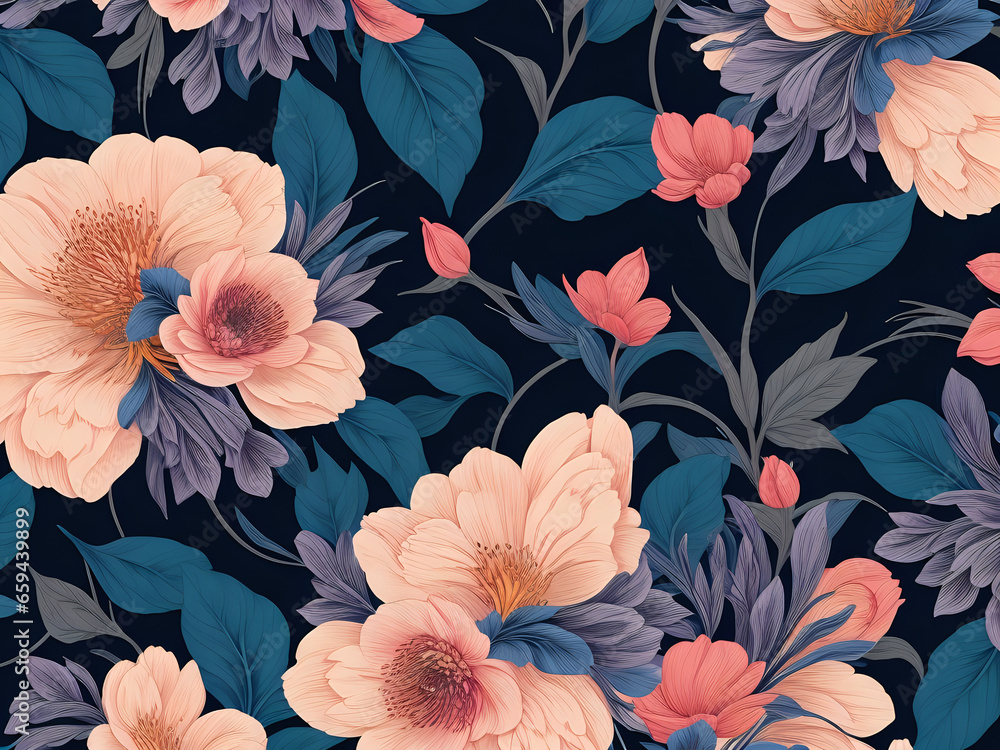 seamless floral pattern generative ai seamless floral pattern generative ai