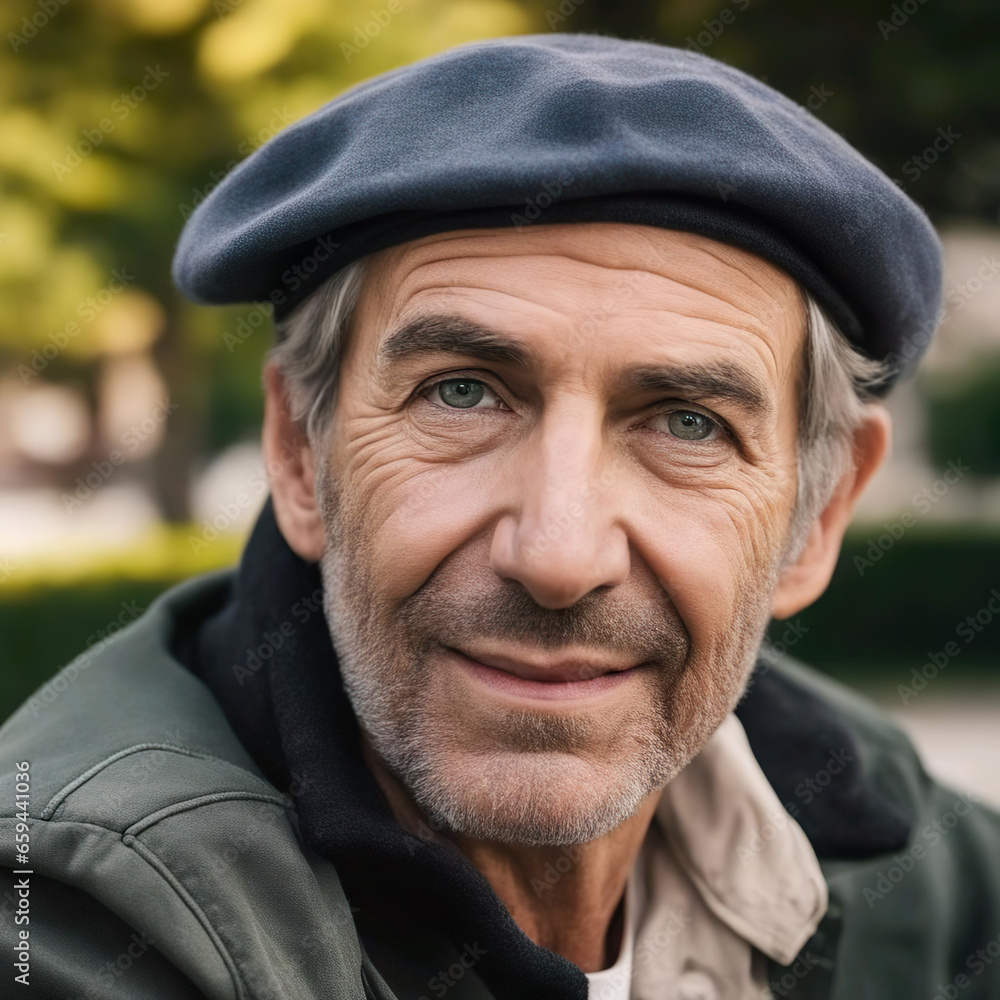 Retrato de un hombre mayor con una boina Retrato de un hombre mayor con una boina