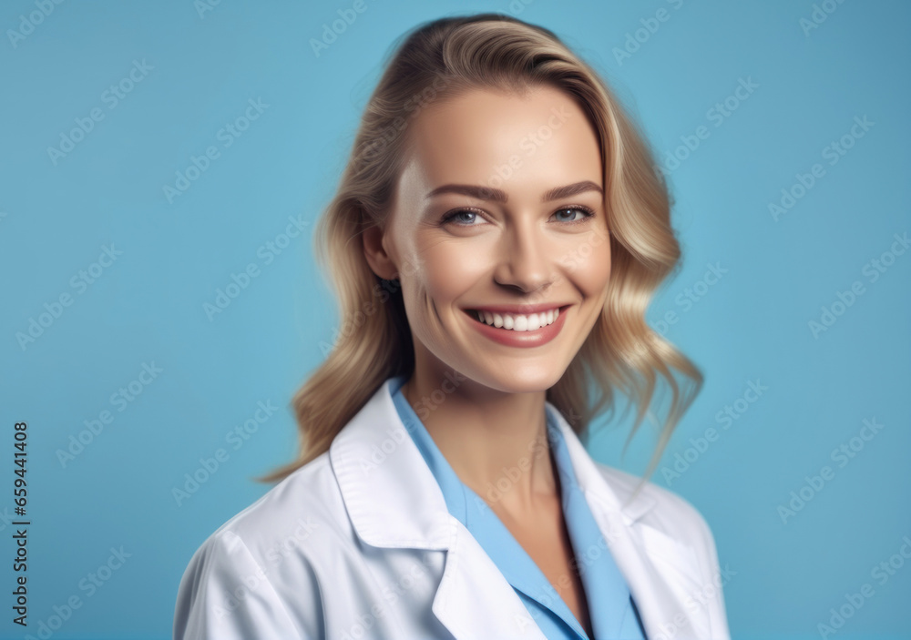 medical woman in a blue background medical woman in a blue background