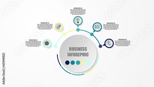 Pie Chart Infographic, Business Process Infographic Template