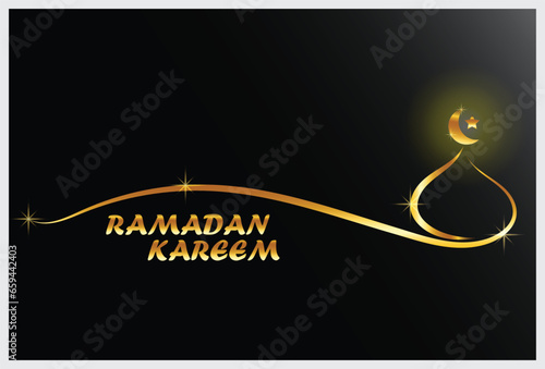 Ramadan Kareem Background Design. Arabic Translation : May Ramadan be generous to you. Vector