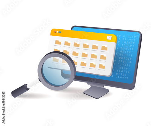Search for saved computer data folders