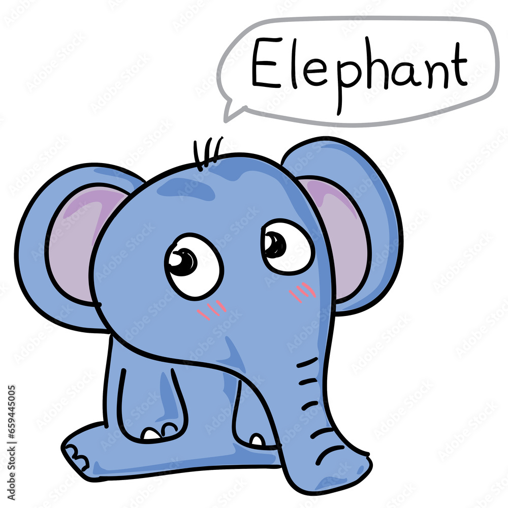 Naklejka premium I am a big elephant But now he's cute.