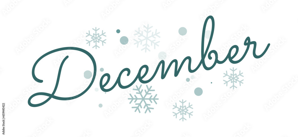 December with snowflakes. background with snowflakes. winter. Seasonal greeting card template December with snowflakes. background with snowflakes. winter. Seasonal greeting card template