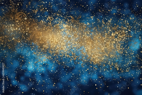 Golden particles on blue background, Chinese new year concept