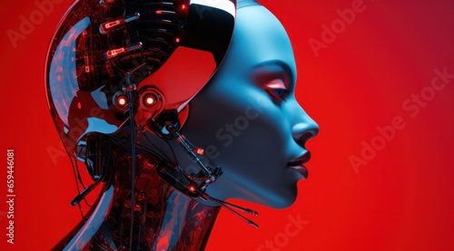 A mesmerizing blend of vibrant colors and mechanical precision, this robotic masterpiece evokes a sense of wonder and innovation in the world of art