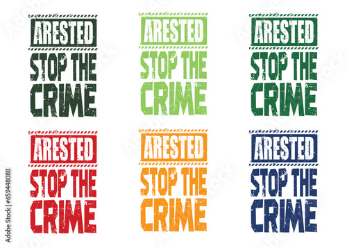 Arrested Stop The Crime Abstract New T-Shirt Design 6 colours include