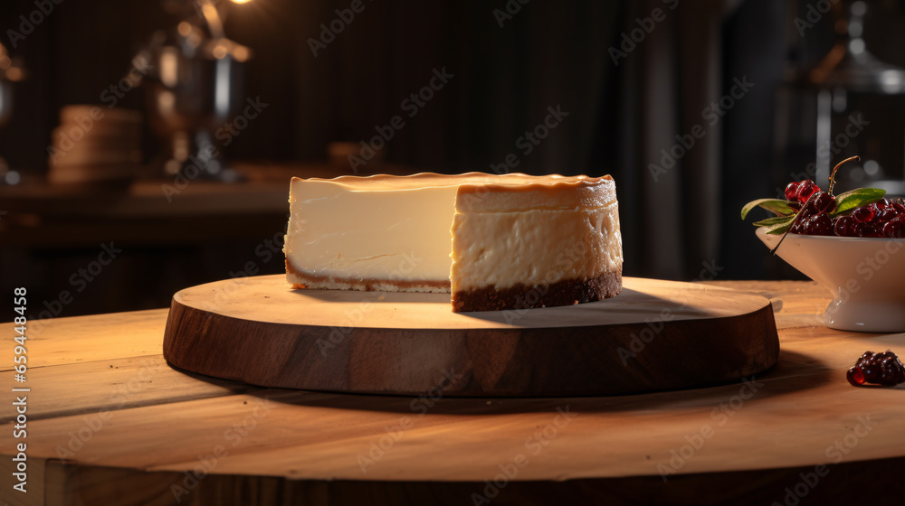 Cheesecake commercial photography, studio light