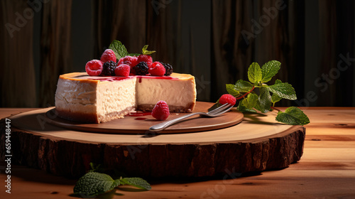 Cheesecake commercial photography, studio light photo