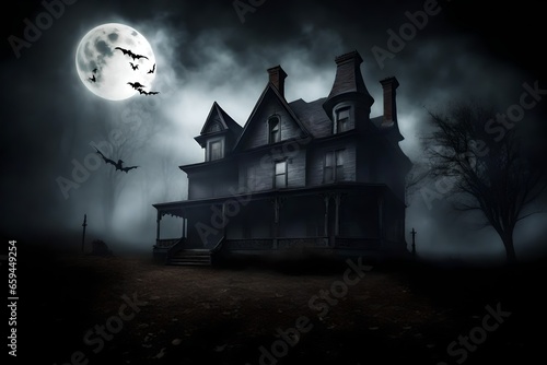 haunted house on the hill generated by AI technology