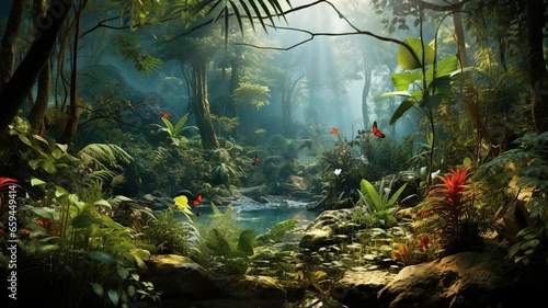 Biodiversity in a Lush Forest Ecosystem photo