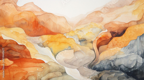 canyon watercolor Generative AI