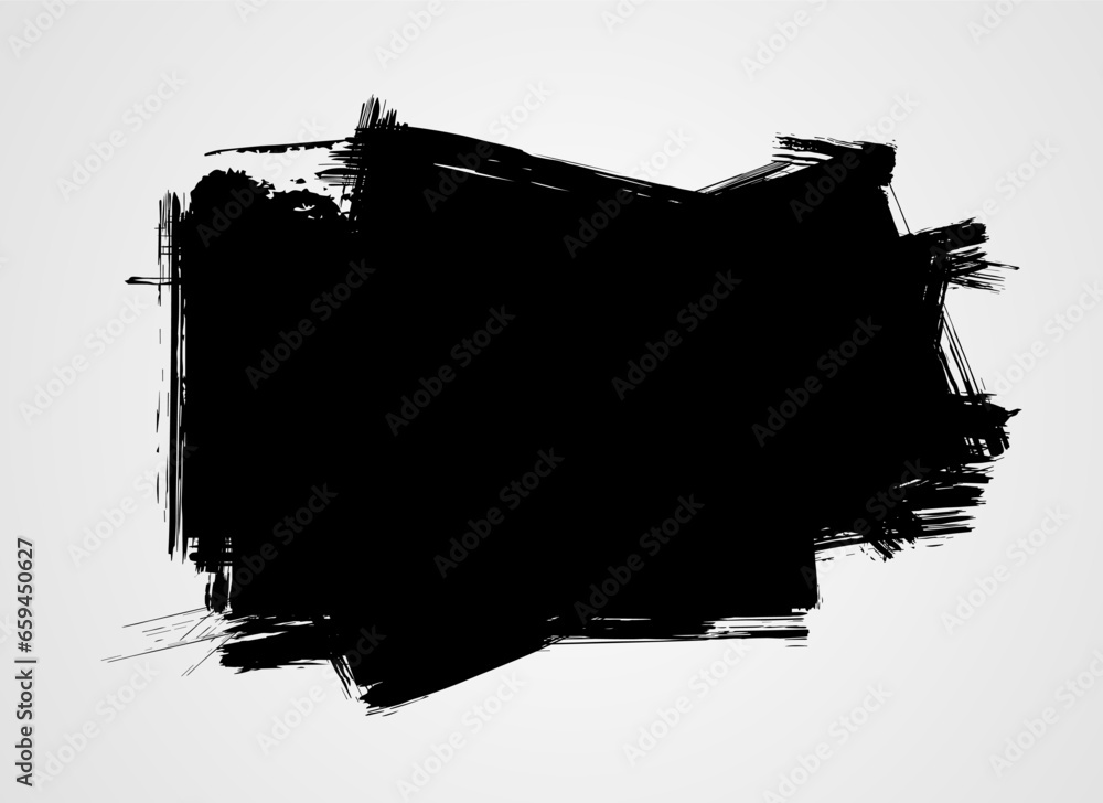 Black grunge banner for your design. Abstract painted background templates.
