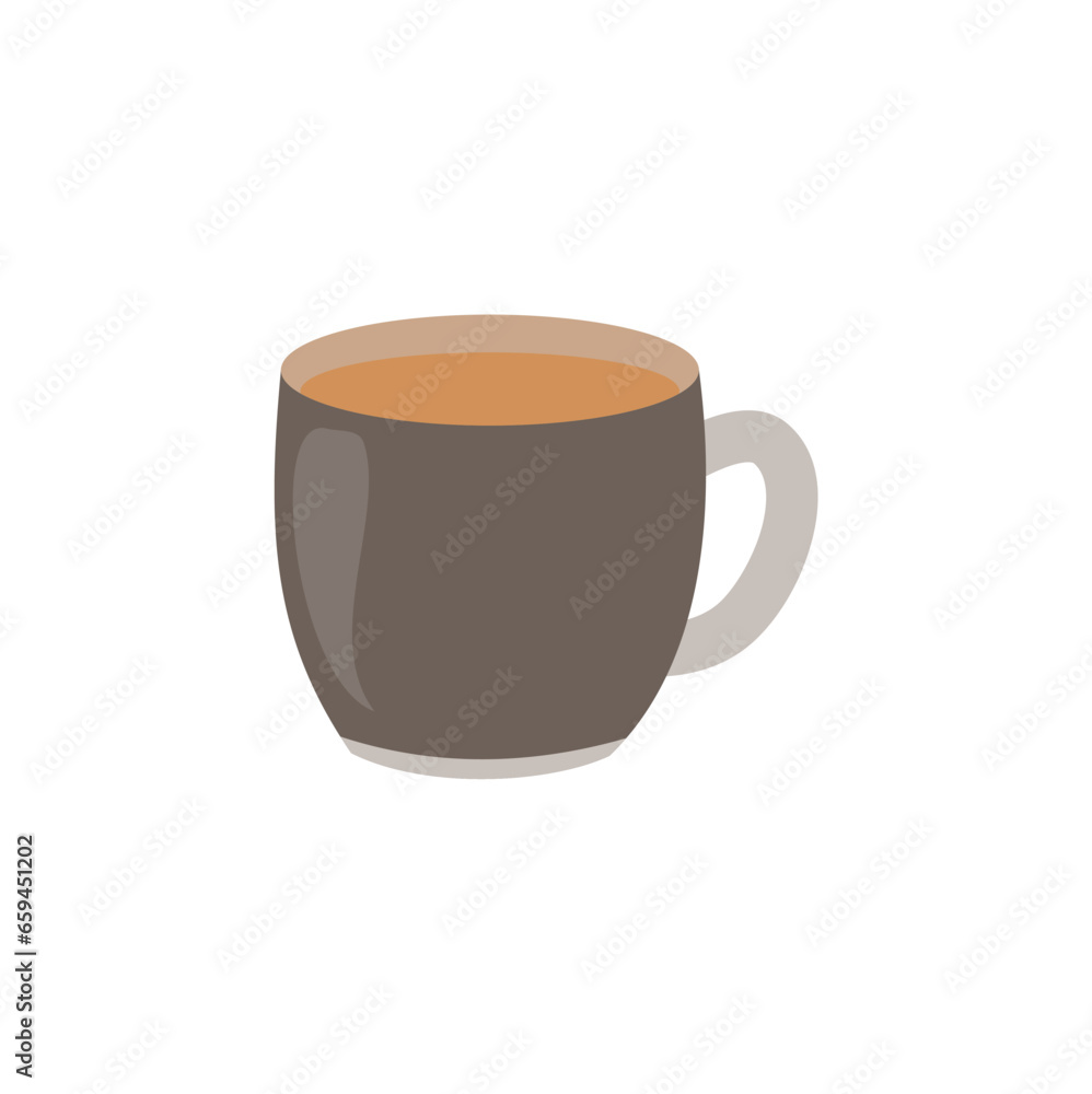 Cup containing tea vector illustration design isolated on white background. Tea for breakfast graphic illustration.