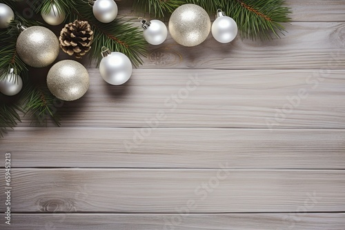 Elegant and festive Christmas decoration wallpaper adorned with a delightful array of holiday ornaments, twinkling lights, and seasonal greenery