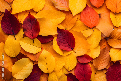 Red orange yellow autumn leaves background
