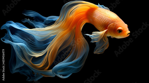 goldfish on black background  photo
