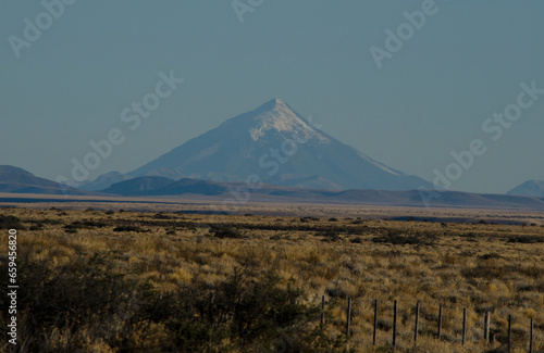 lanin volcano. volcano with eternal snow in the province of neuquen photo