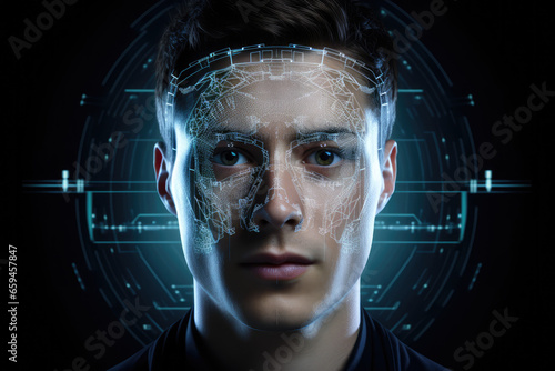  Visualisation of young face with biometric recognition