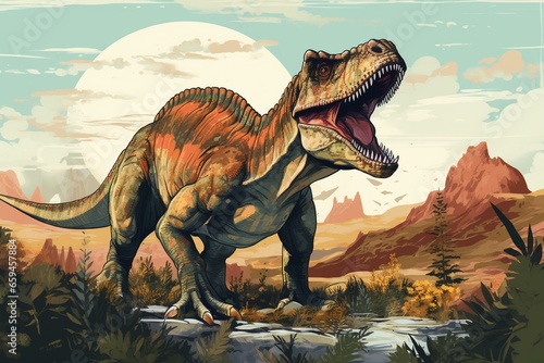 illustration of a dinosaur. Generative AI © Anouk