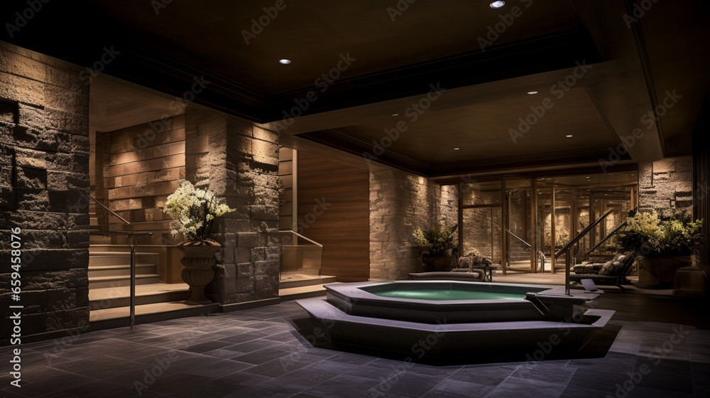 Opulent Spa Offering Amenities such as a Sauna, Steam Room, and Relaxation Area.