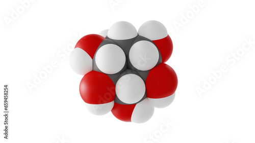 inositol molecule, carbocyclic sugar molecule molecular structure, isolated 3d model van der Waals