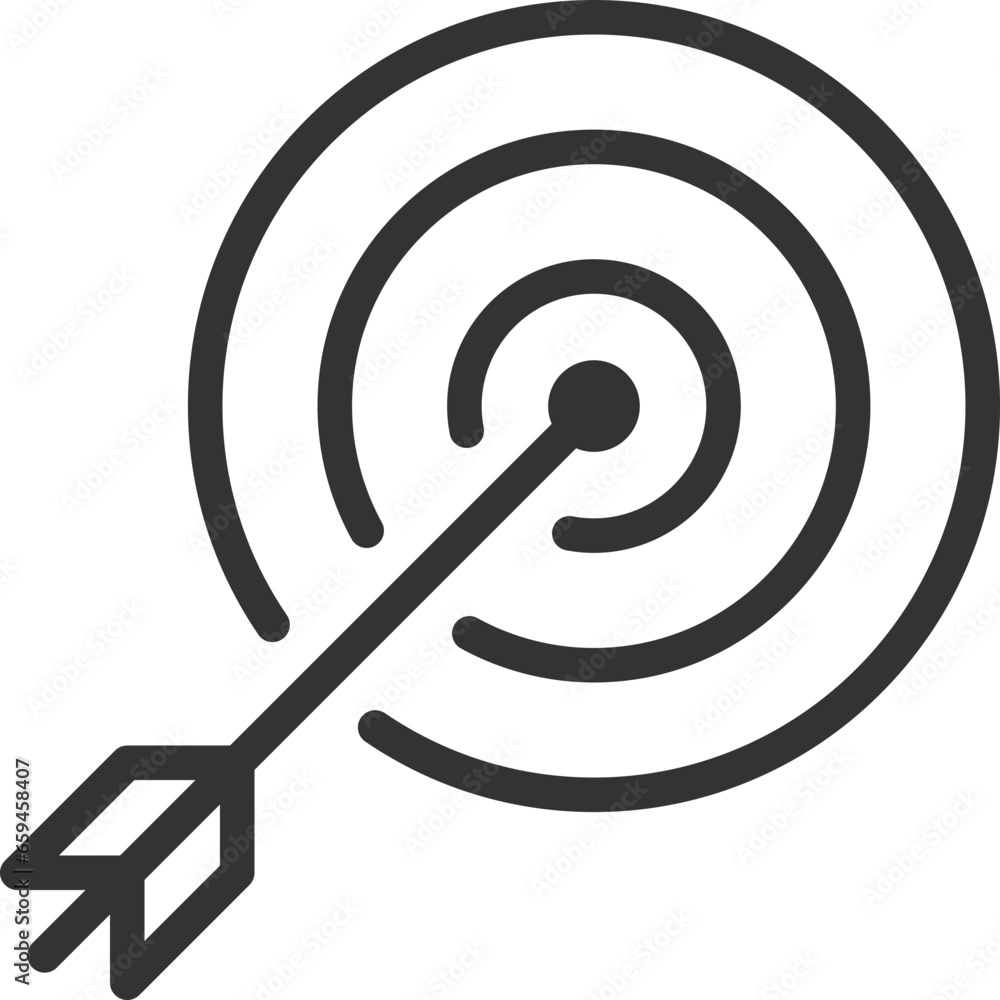 Target icon vector. Darts board with arrow isolated. Target icon vector. Darts board with arrow isolated.