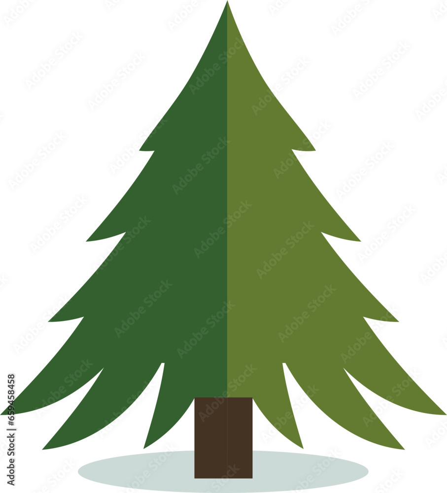 Christmas tree vector icon. Modern style fir symbol in color for holiday decoration Christmas tree vector icon. Modern style fir symbol in color for holiday decoration