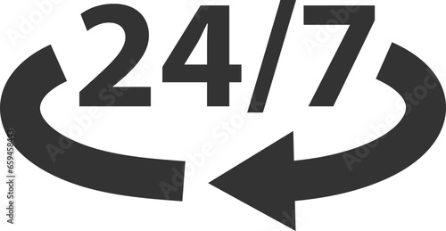 24 Hours a day service icon symbol vector