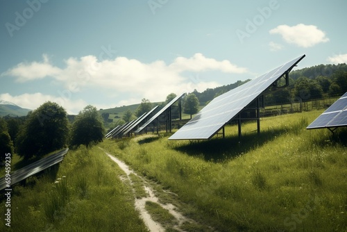 countryside solar panels. Generative AI
