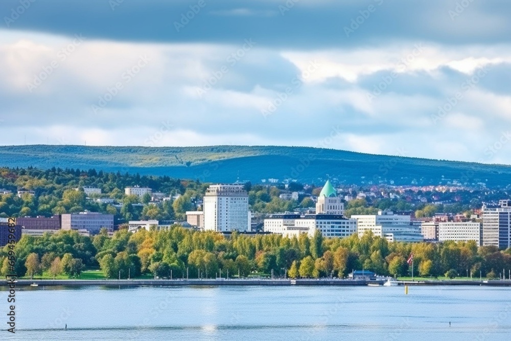 Beautiful landscape of Oslo, the capital of Norway. Generative AI
