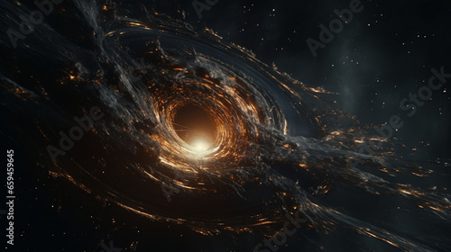the psychedelic interstellar osmic black hole Osiris burned to a crisp 3d generative ai photo
