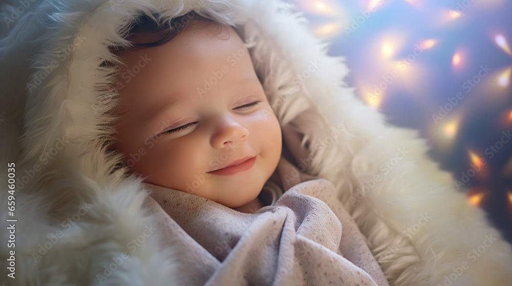 Cute smiling newborn child Cute smiling newborn child