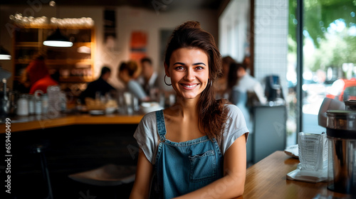 Young Female Entrepreneur Working in a Coffee Shop