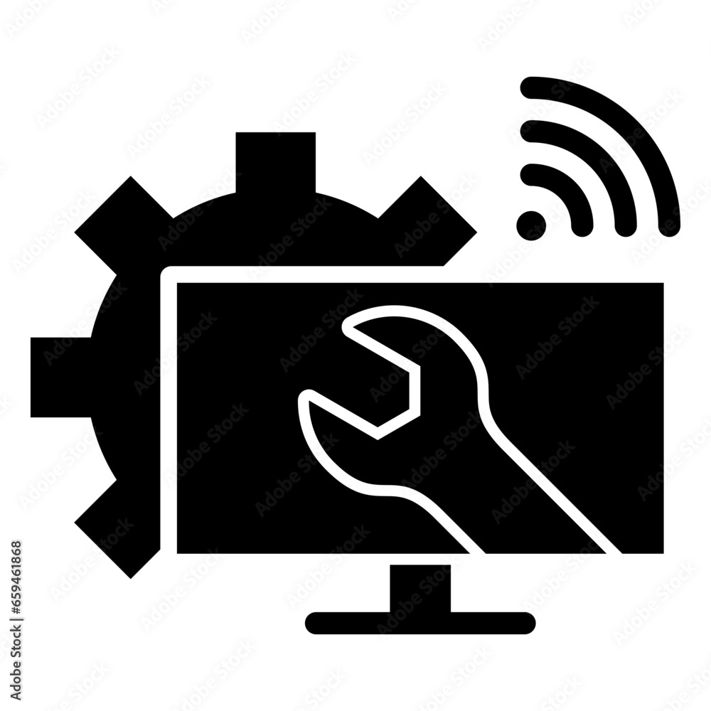 Maintenance Icon. Part of Business Continuity Icon Pack in Glyph. A collection of essential icons representing disaster recovery, resilience, and continuity for businesses. Maintenance Icon. Part of Business Continuity Icon Pack in Glyph. A collection of essential icons representing disaster recovery, resilience, and continuity for businesses.