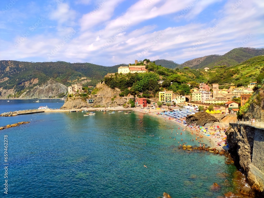 Italian seaside and beach cove landscape