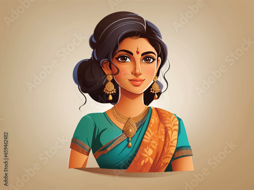 cartoon character or woman sari