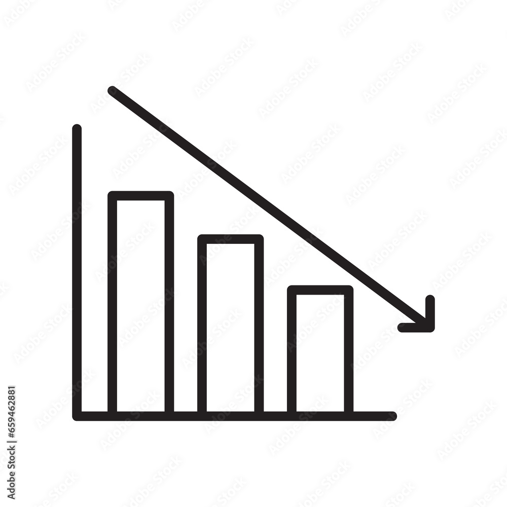 Loss Chart Icon Vector Symbol Design flat illustration on white background..eps Loss Chart Icon Vector Symbol Design flat illustration on white background..eps