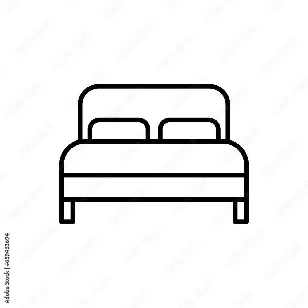 Bed icon.vector liner icon flat illustration on white background..eps Bed icon.vector liner icon flat illustration on white background..eps