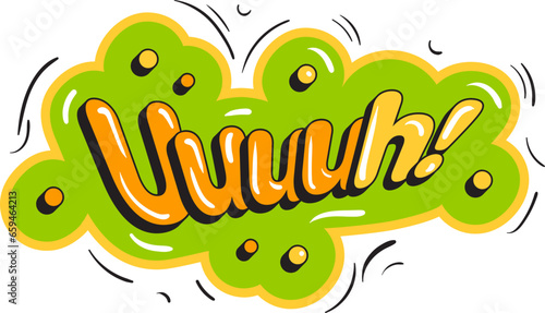 Comic style vector cool sticker. Bubble label