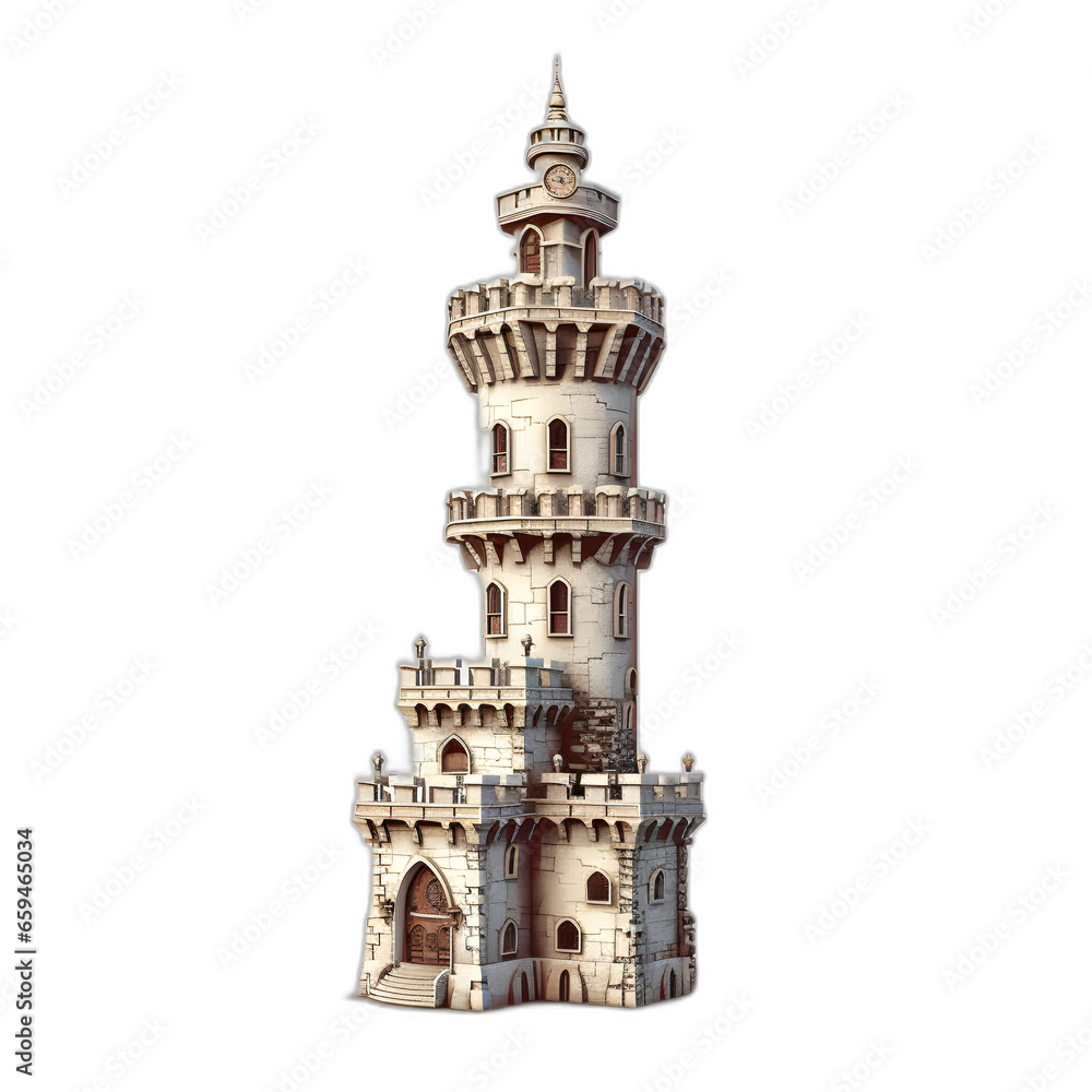 tower isolated on transparent or white background