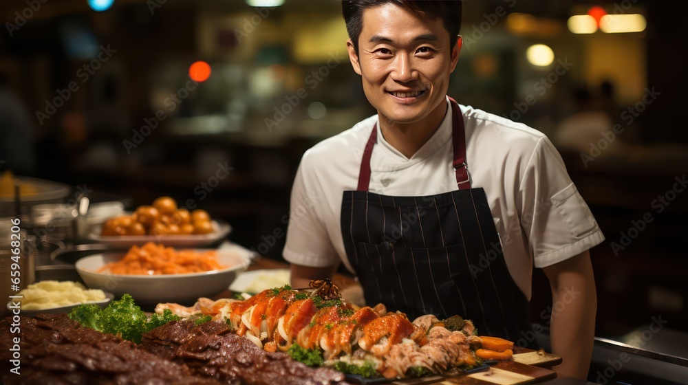 portrait of a man  in the restaurant