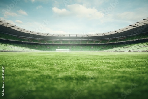 cinematic scene of an empty football stadium.  © LeitnerR