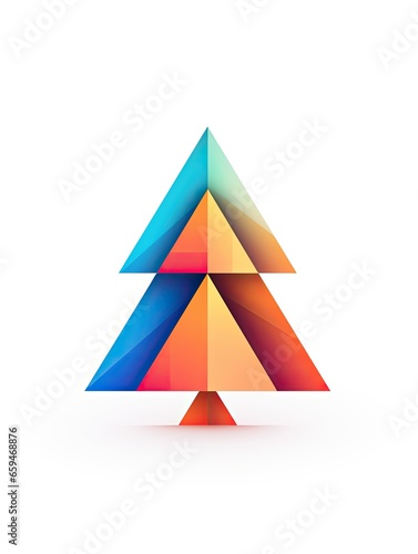 simple, logo-like illustration of a christmas tree. 