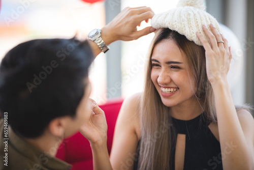 Cheerful and beautiful youn...