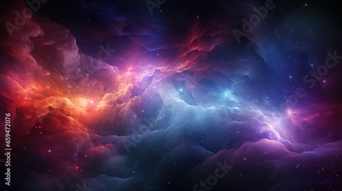 Space background with realistic nebula and shining stars. Colorful cosmos with stardust . Magic color galaxy. Infinite universe and starry night