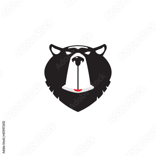 Bear mascot cartoon, Vector illusrations for T-shirts and logo design photo